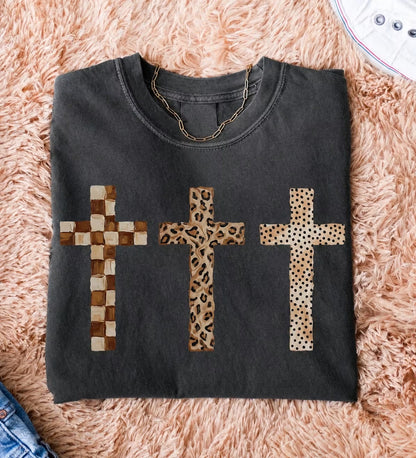 Cross Mixed Pattern Tee