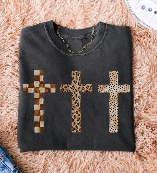 Cross Mixed Pattern Tee