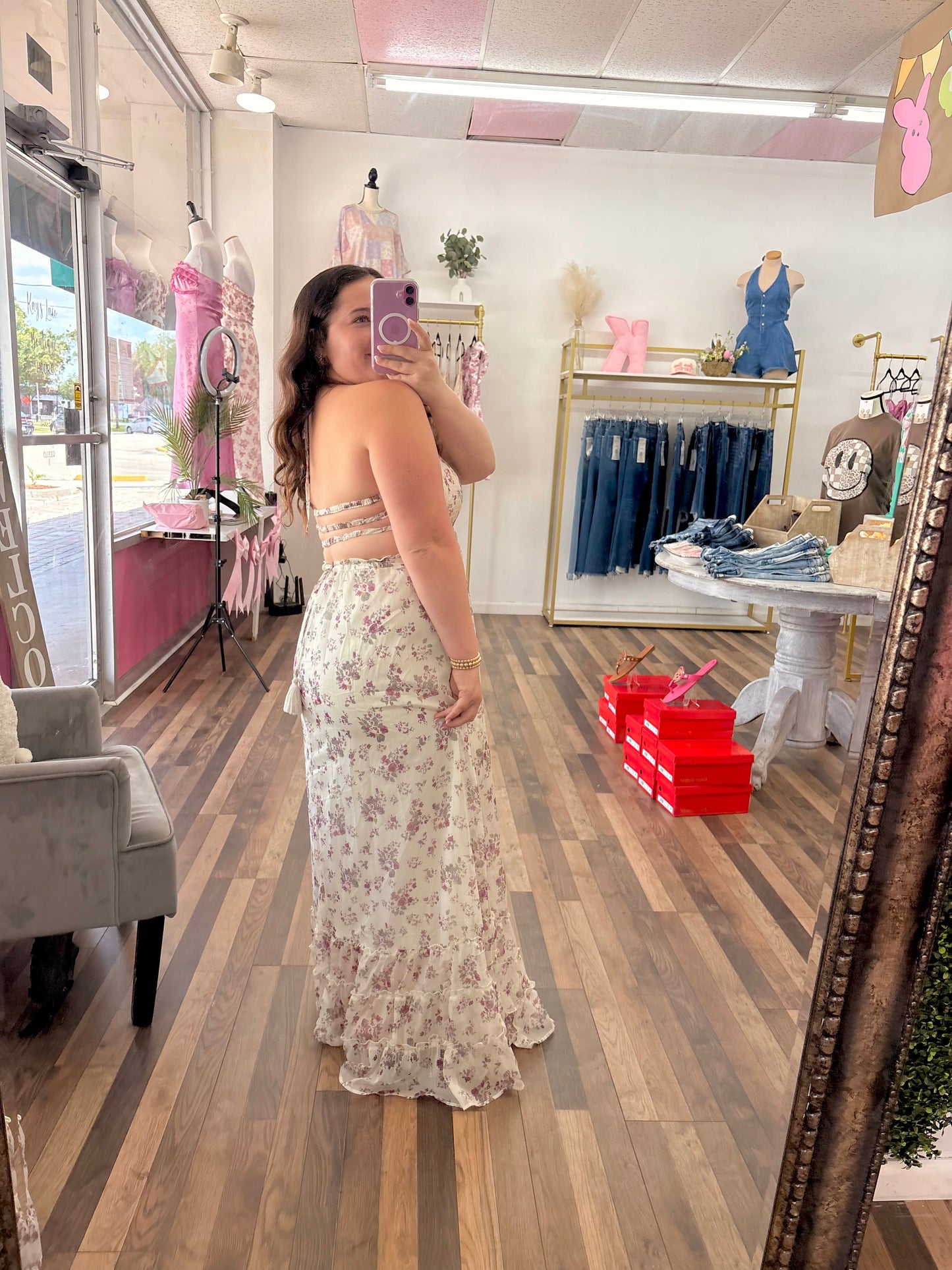 Smocked Floral Maxi Dress