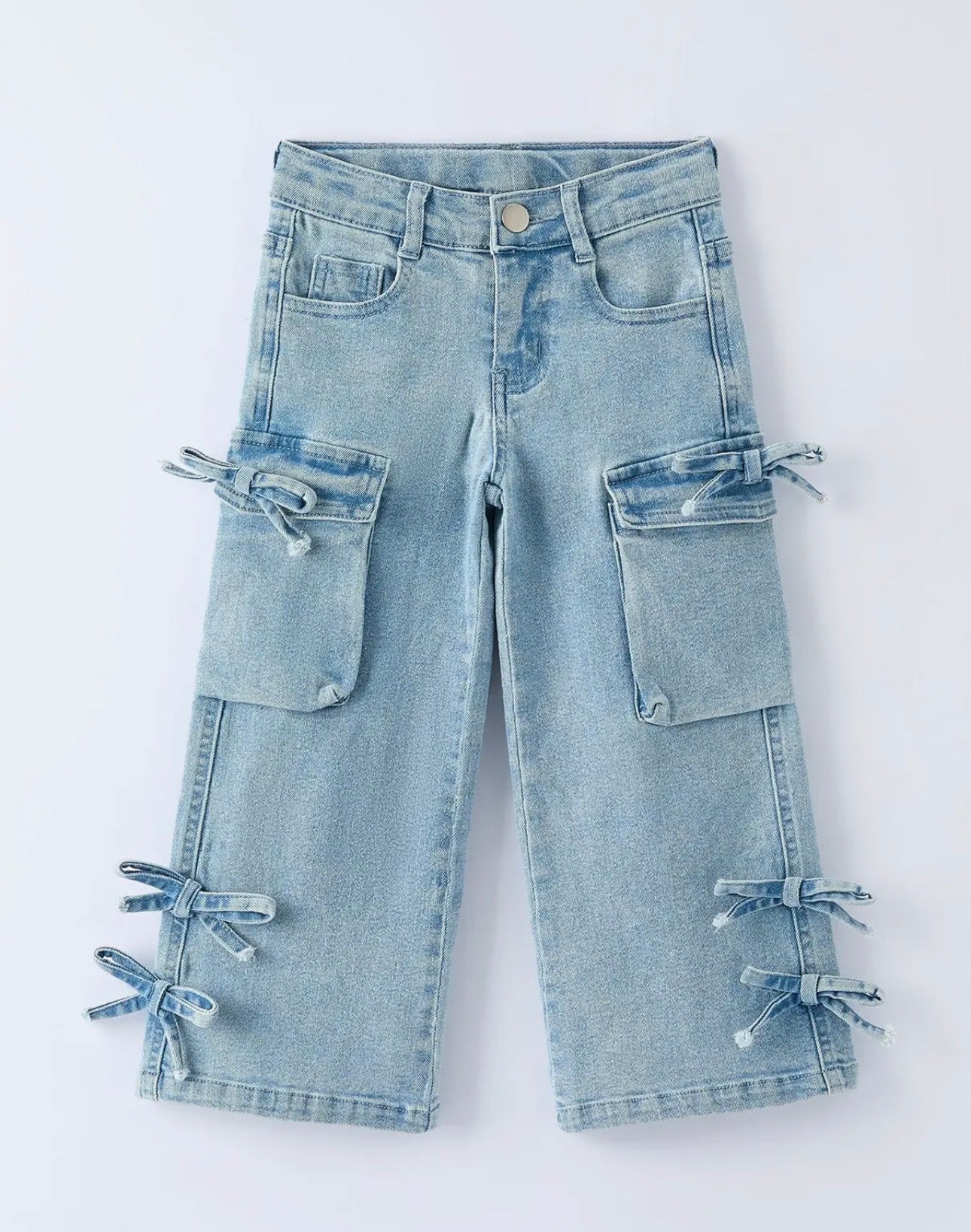 Girls Bow Denim Jeans