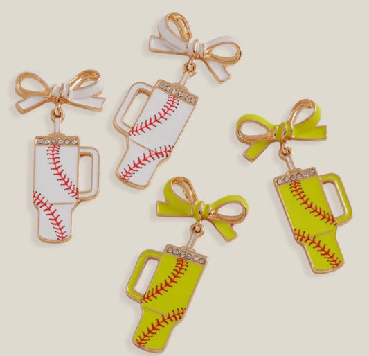 Play Ball Bow Earrings