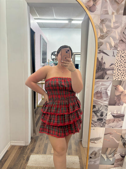 Strapless Lace Mini Romper Dress