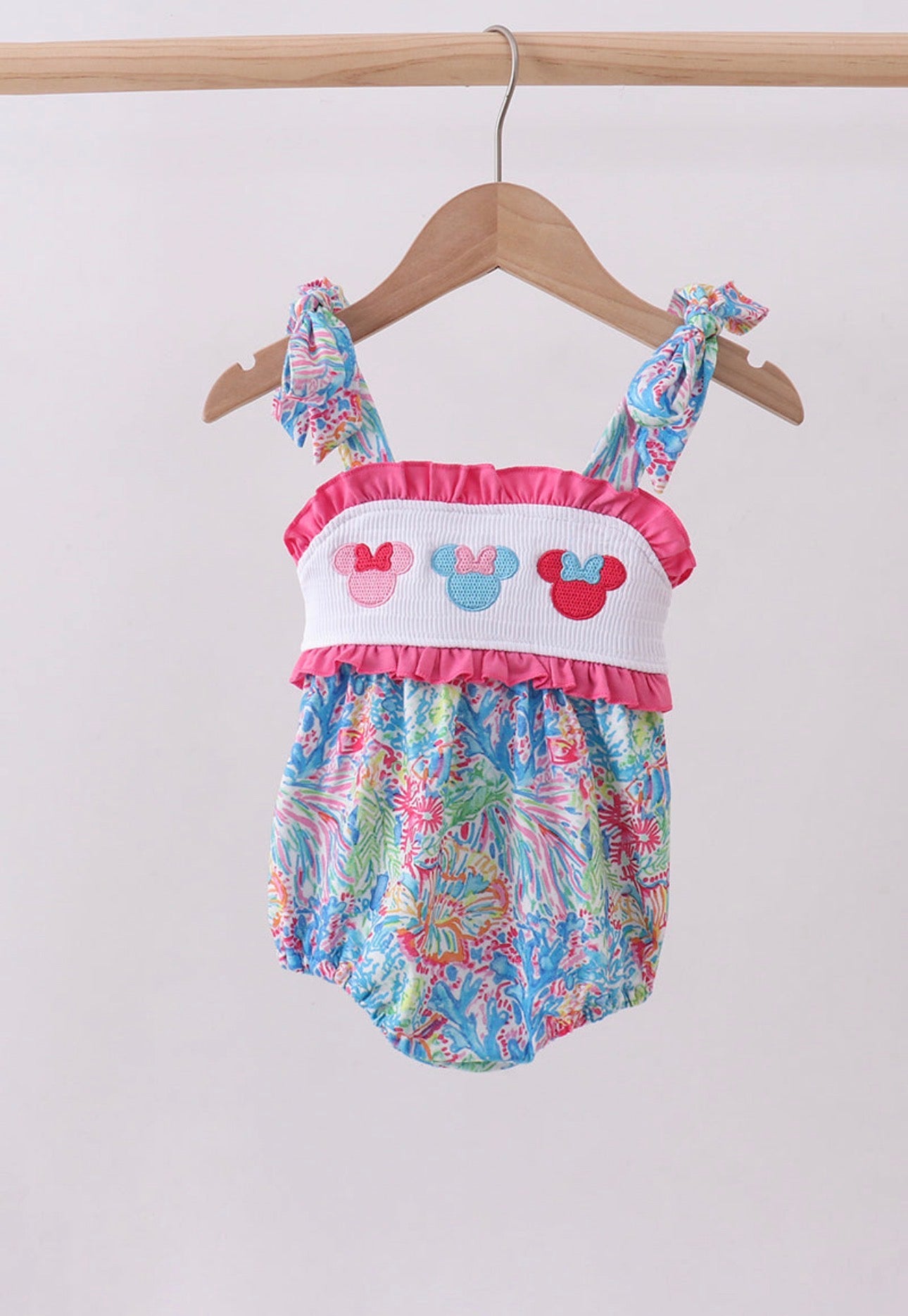 Pink Ears Smocked Romper