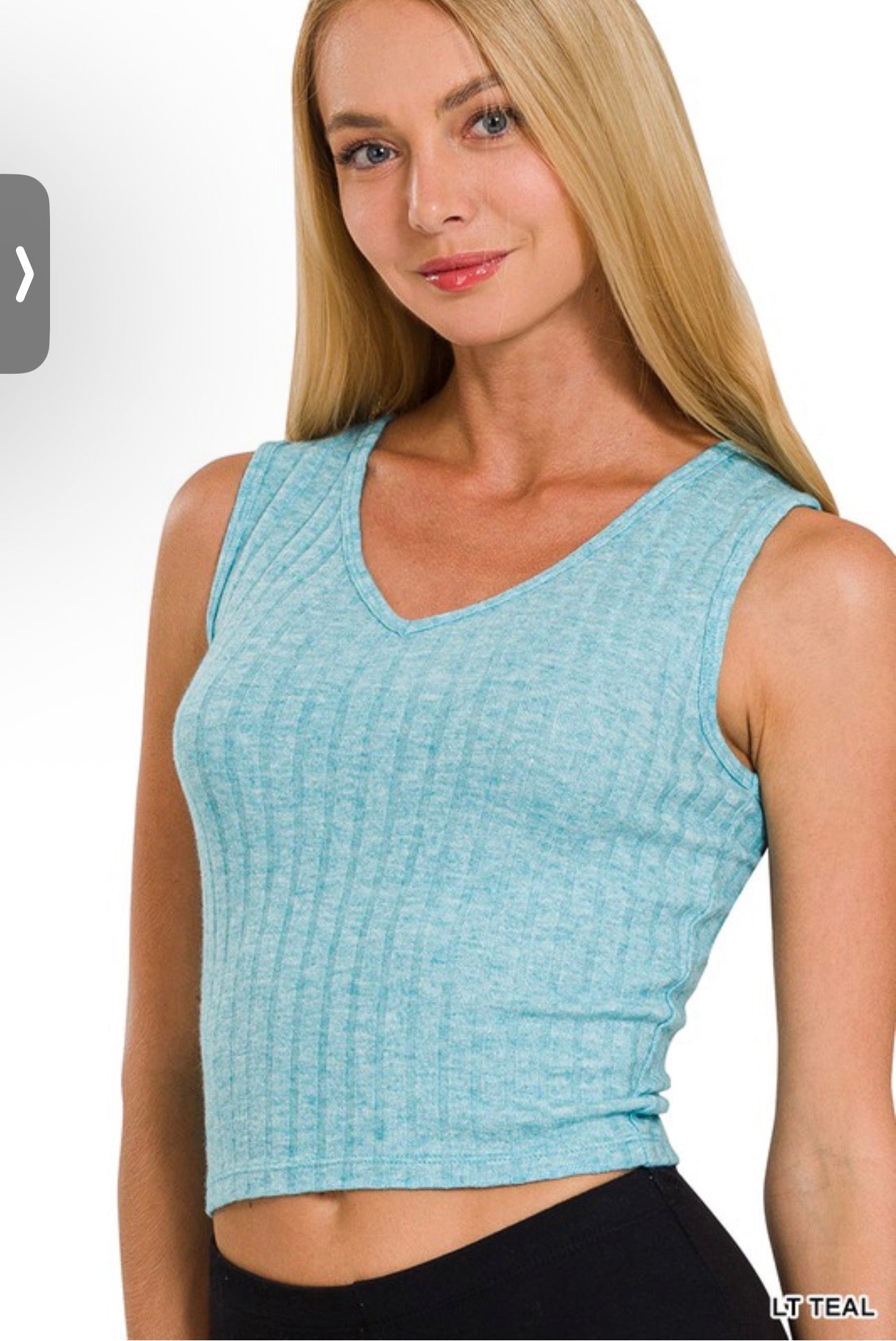 Teal Ribbed Tank