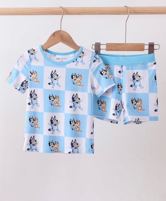 Boys Blue Bamboo Pajamas Set