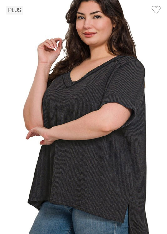 PLUS Ribbed Oversized Top
