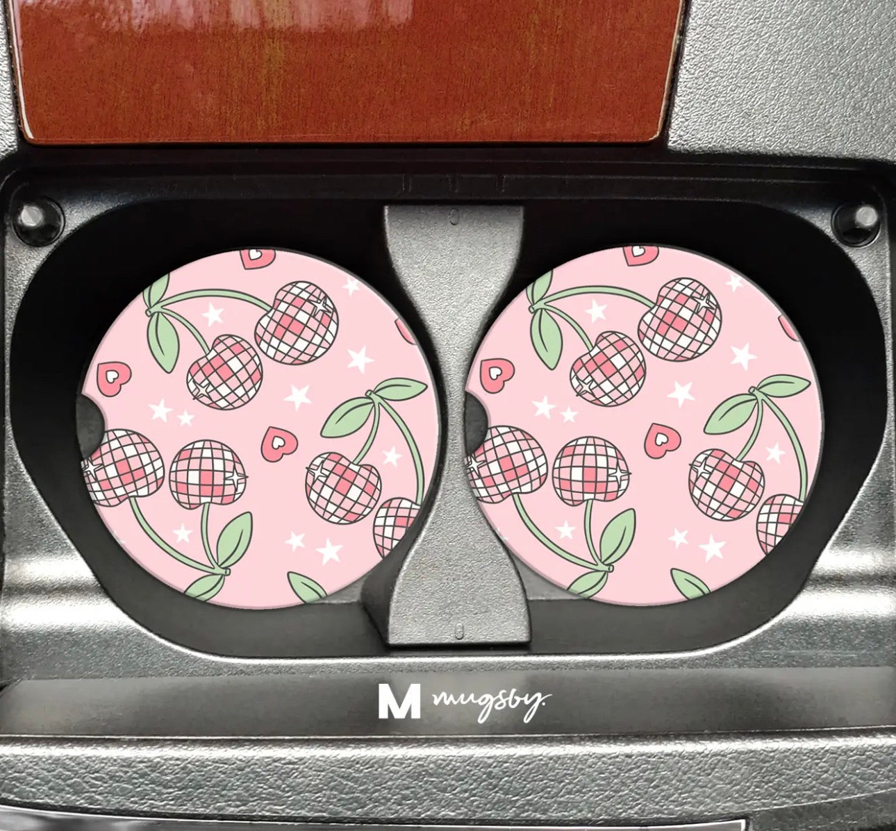 Disco Cherries Car Coasters