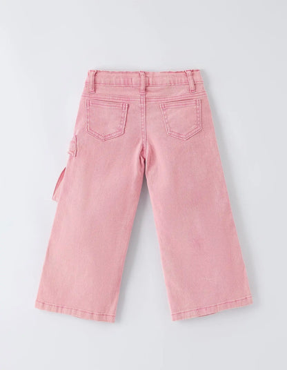 Girls Pink Bow Denim Pants