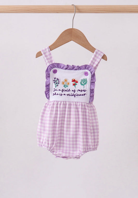 Wildflower Baby Gingham Romper