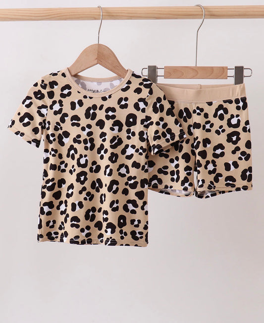 Leopard Girls Bamboo Pajama Set
