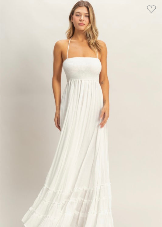 Smocked Halter Maxi Dress