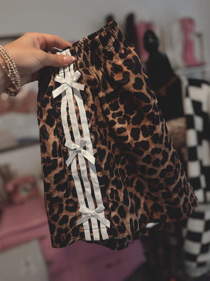 Leopard Side Bow Shorts