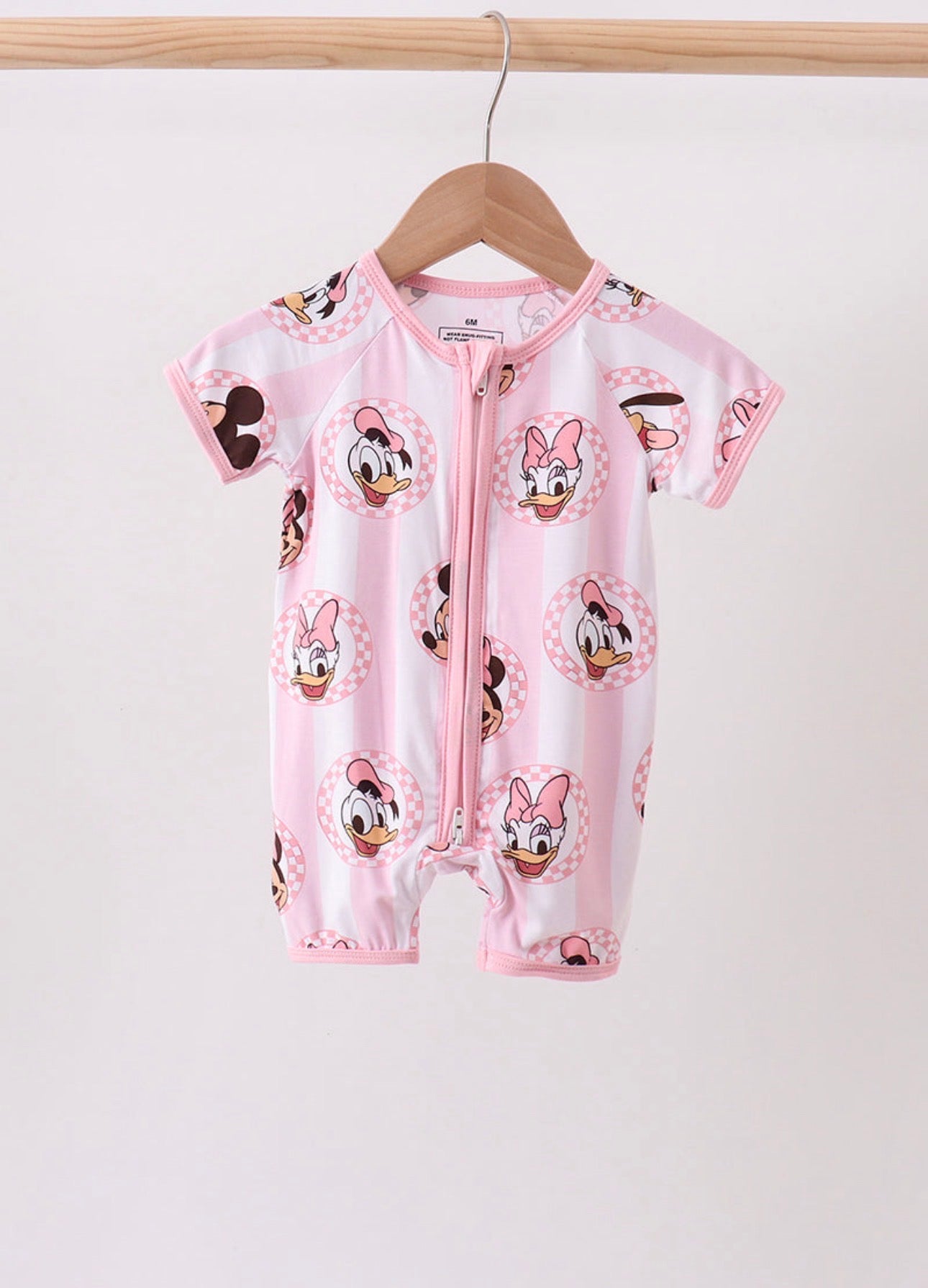 Pink Character Bamboo Romper