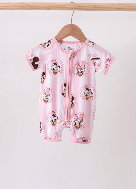 Pink Character Bamboo Romper