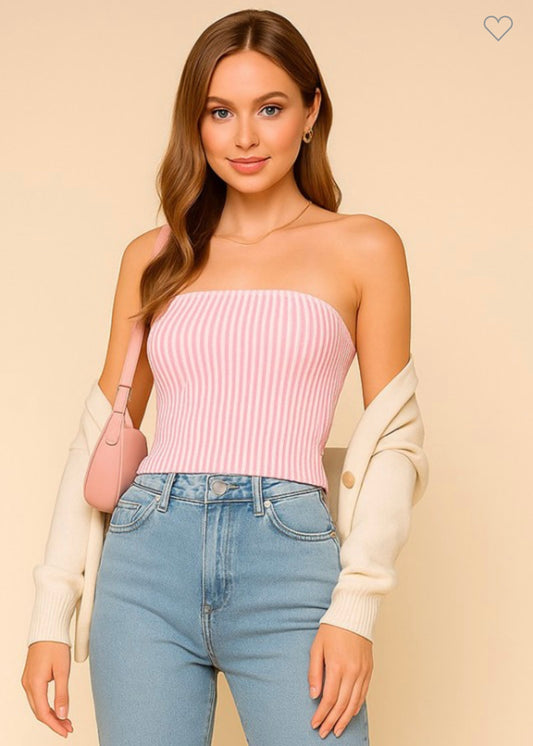 Pink Mineral Wash Tube Top