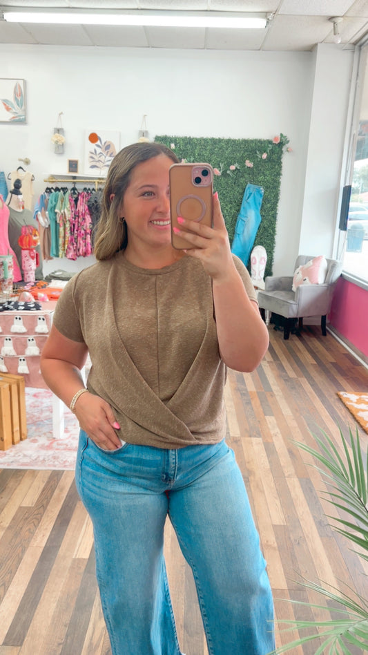 Mocha Front Twist Top