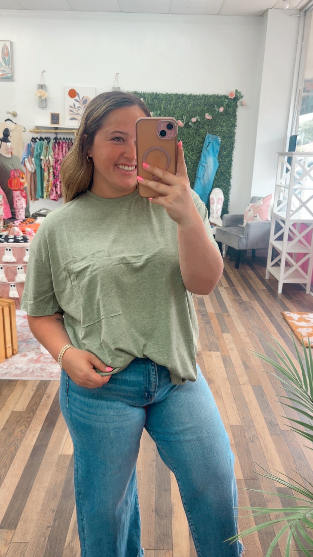 Olive Boyfriend Pocket Tee