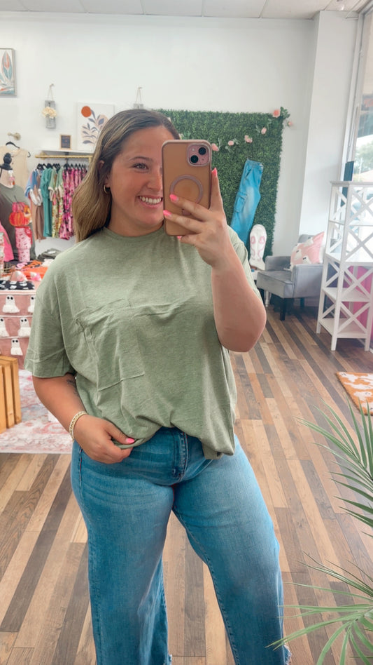 Olive Boyfriend Pocket Tee