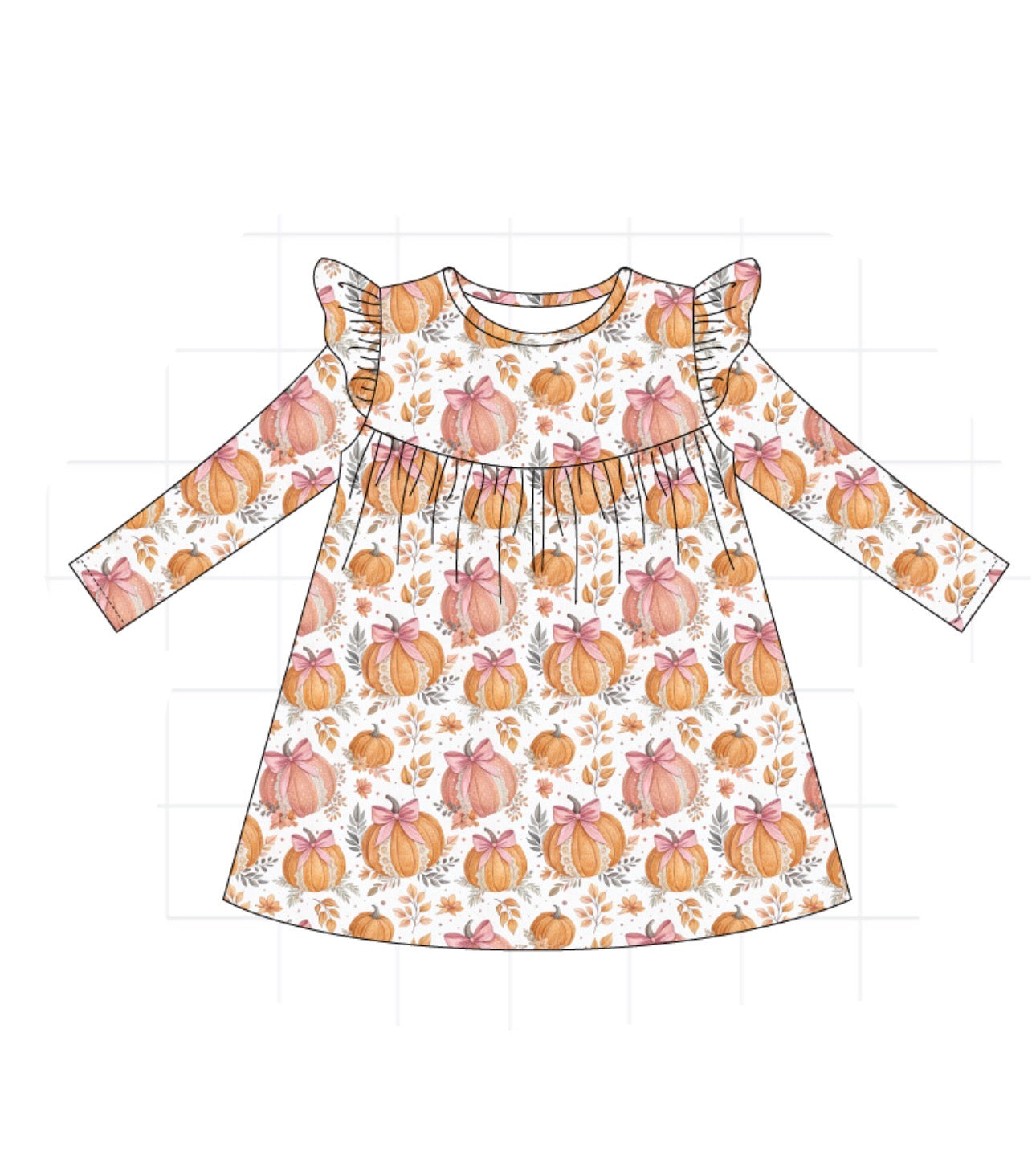 Orange Pumpkin Girls Dress