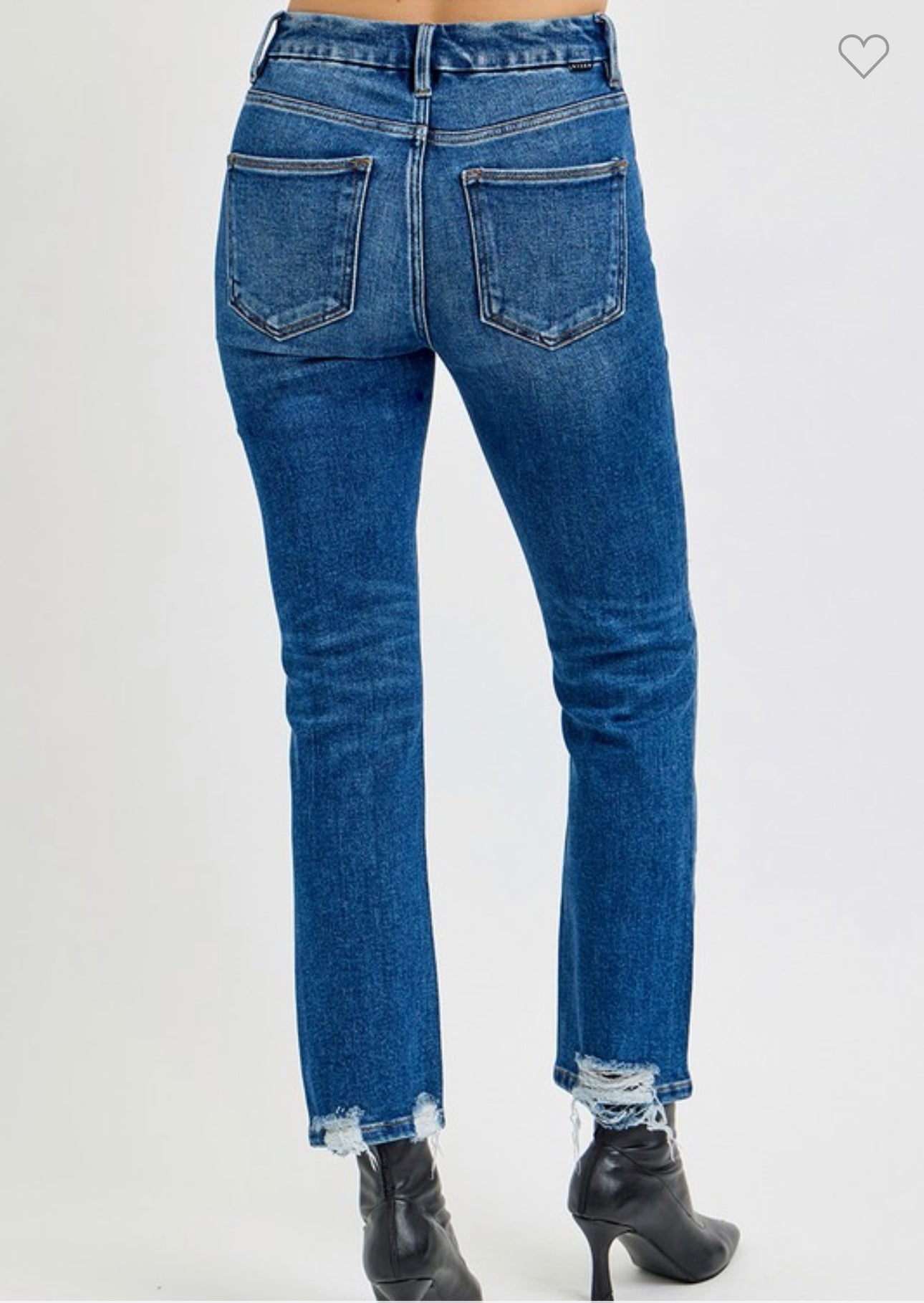 Dark High Rise Straight Jeans