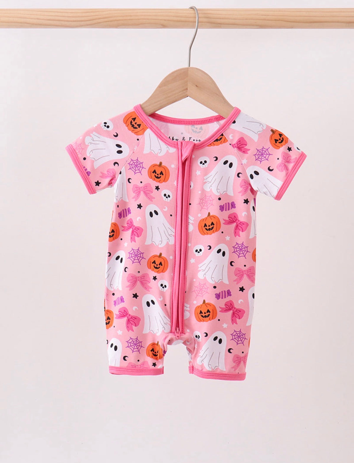 Pink Ghost Bamboo Romper