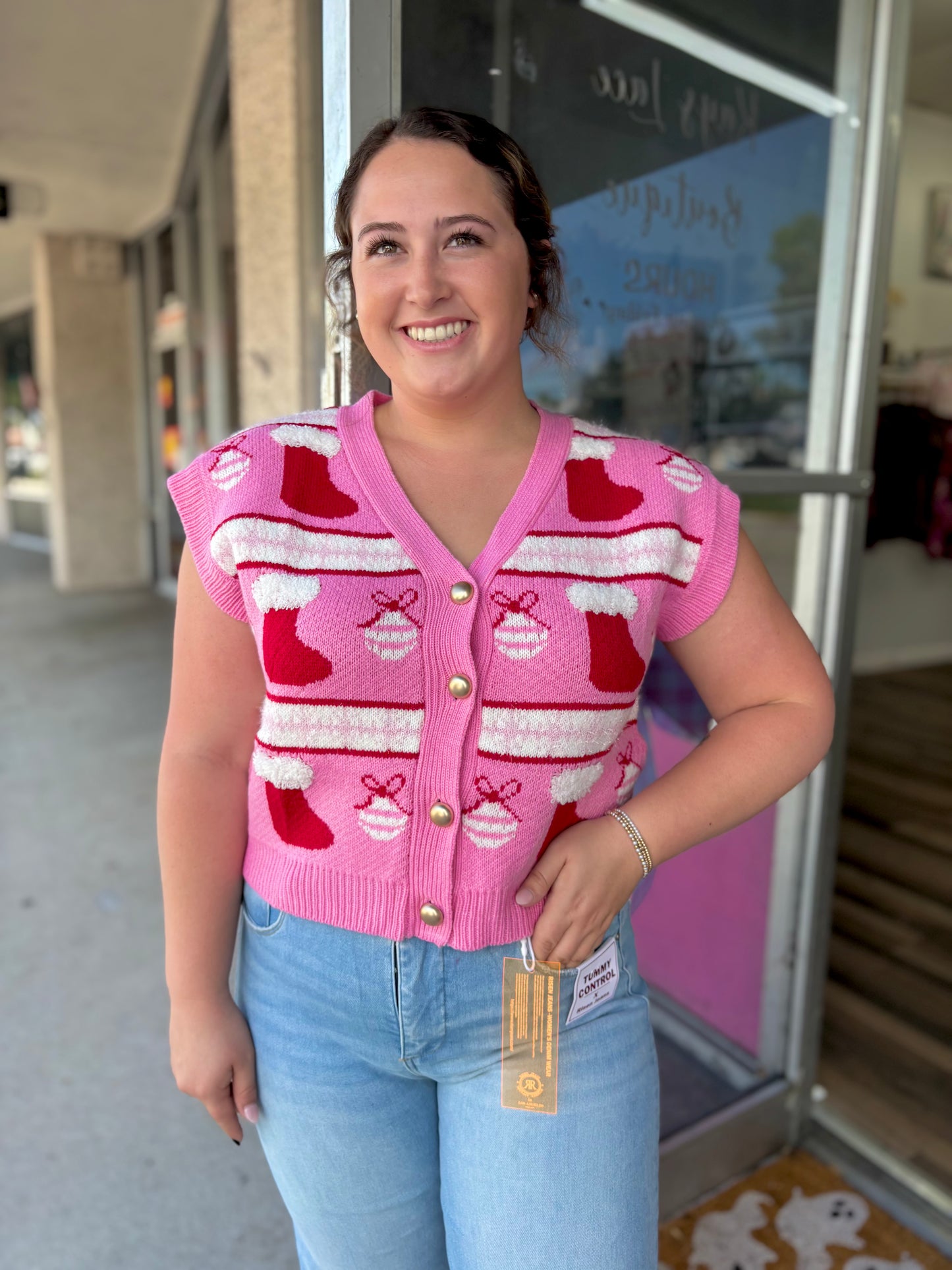 Christmas Ornaments Knit Top