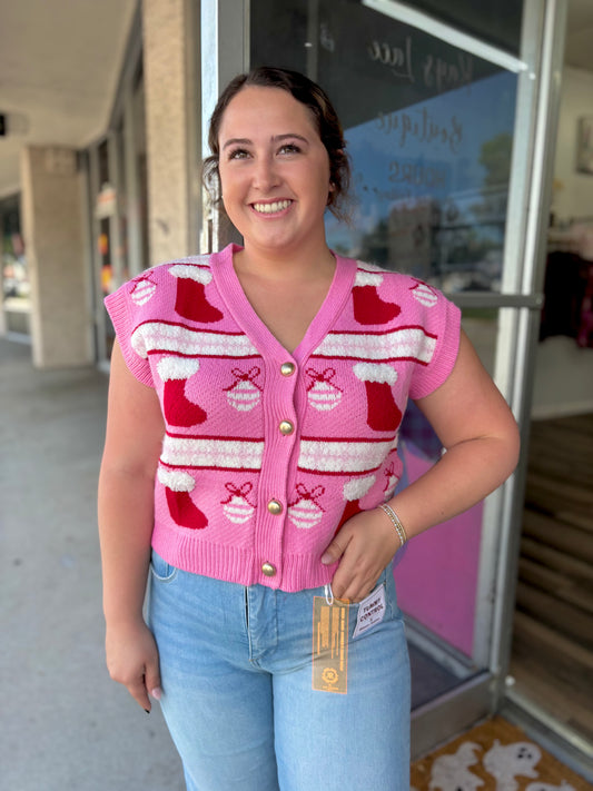 Christmas Ornaments Knit Top