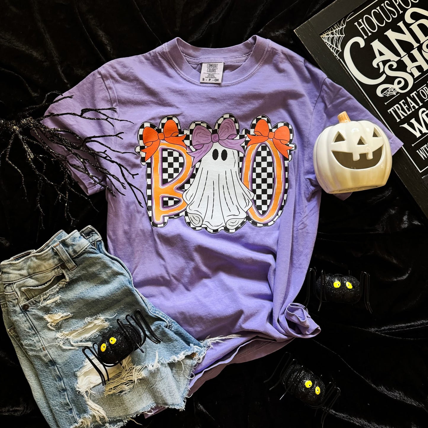 BOO Checkered Ghost Graphic Tee