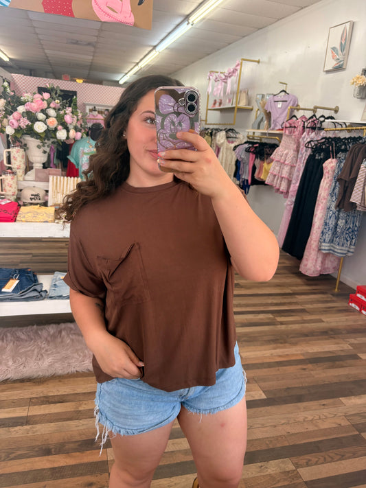 Oversized Ribbed Pocket Tee