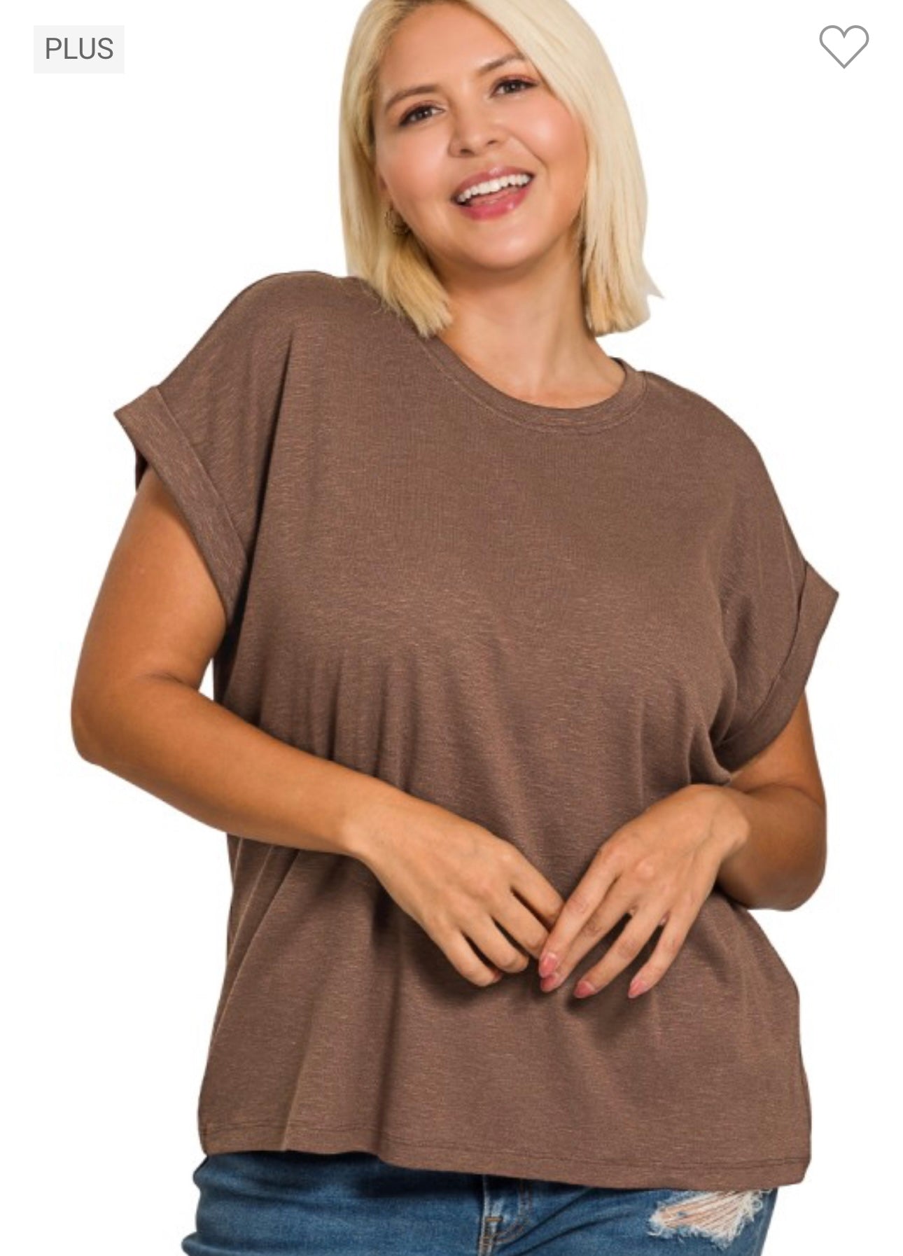 PLUS Rolled Sleeve In Brown