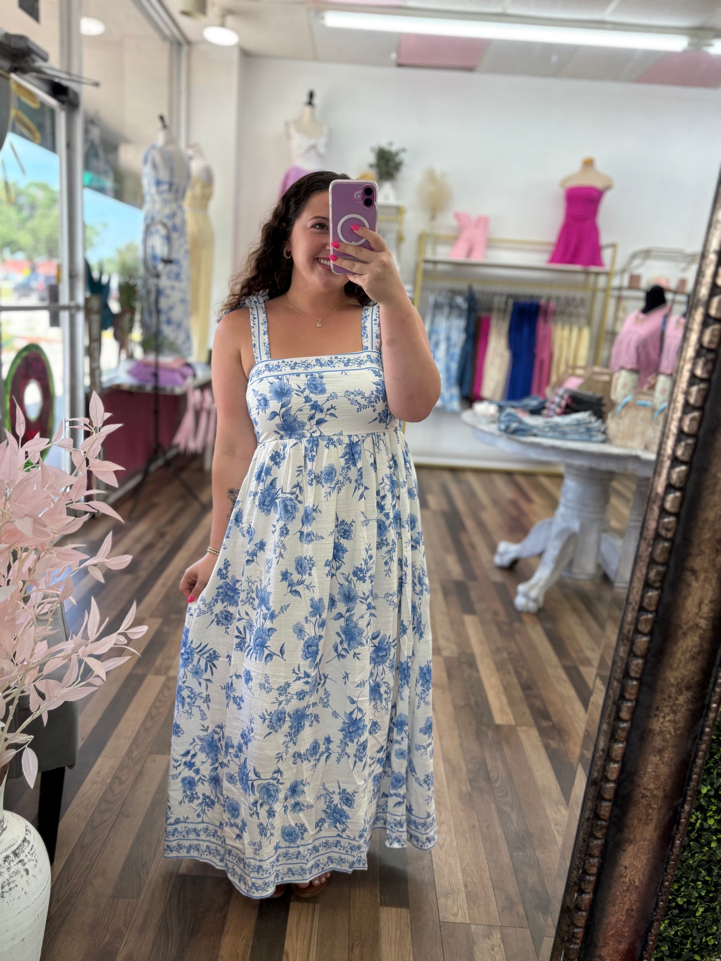 Summer Blues Floral Dress