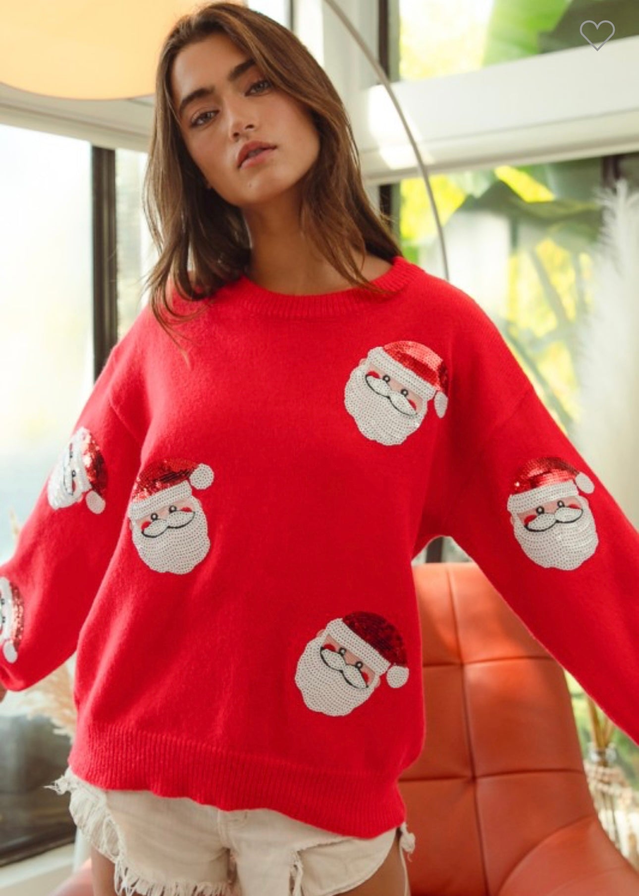 Sequin Santa Sweater Pullover