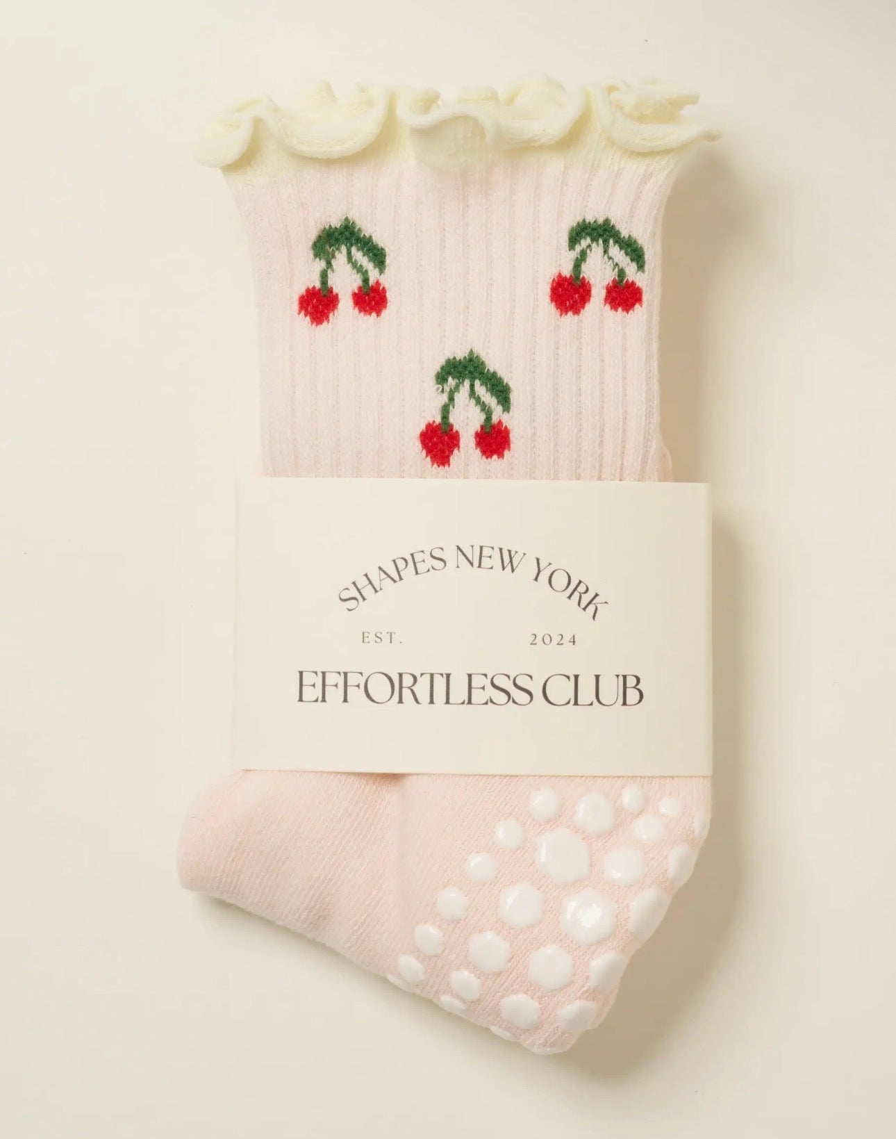Cherry Pilates Grip Socks
