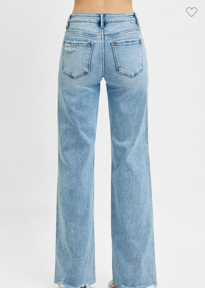 Tummy Control Mid Rise Wide Jeans