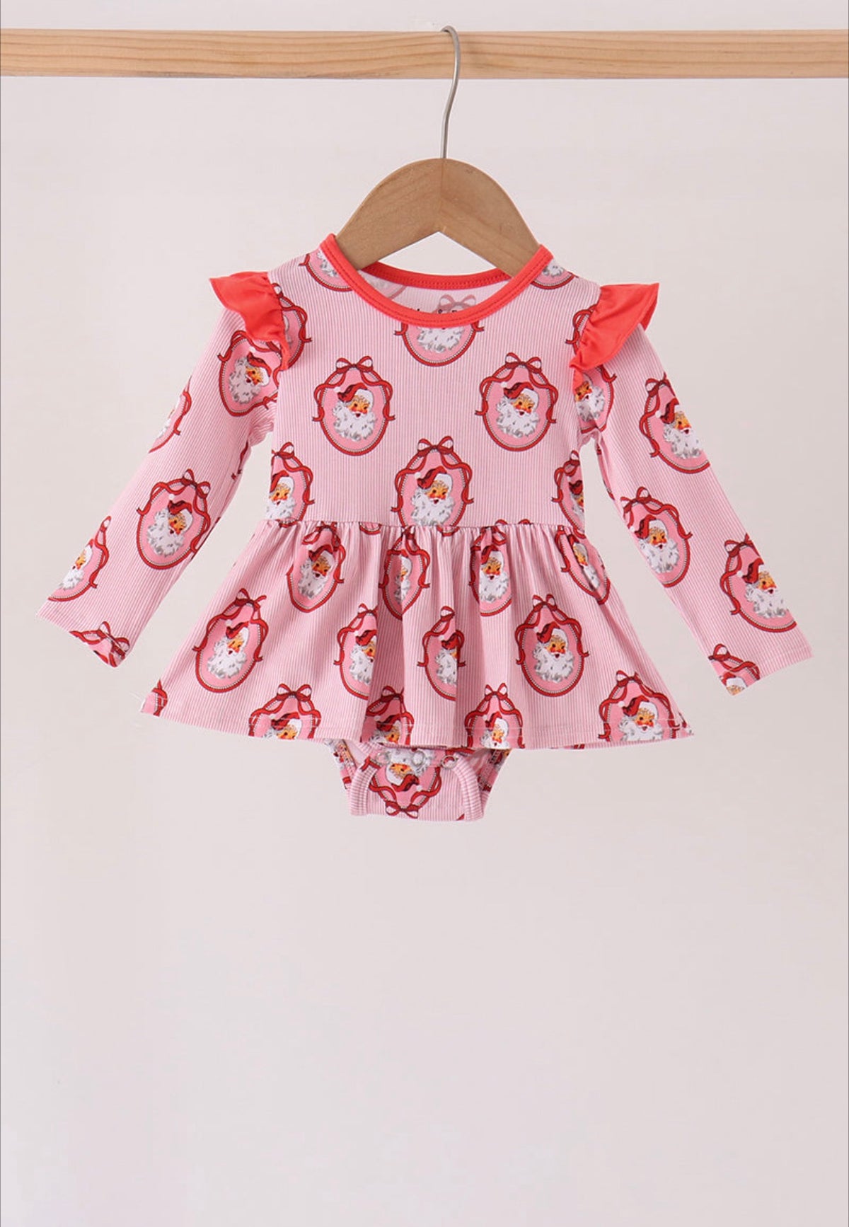 Pink Santa Baby Bamboo Romper