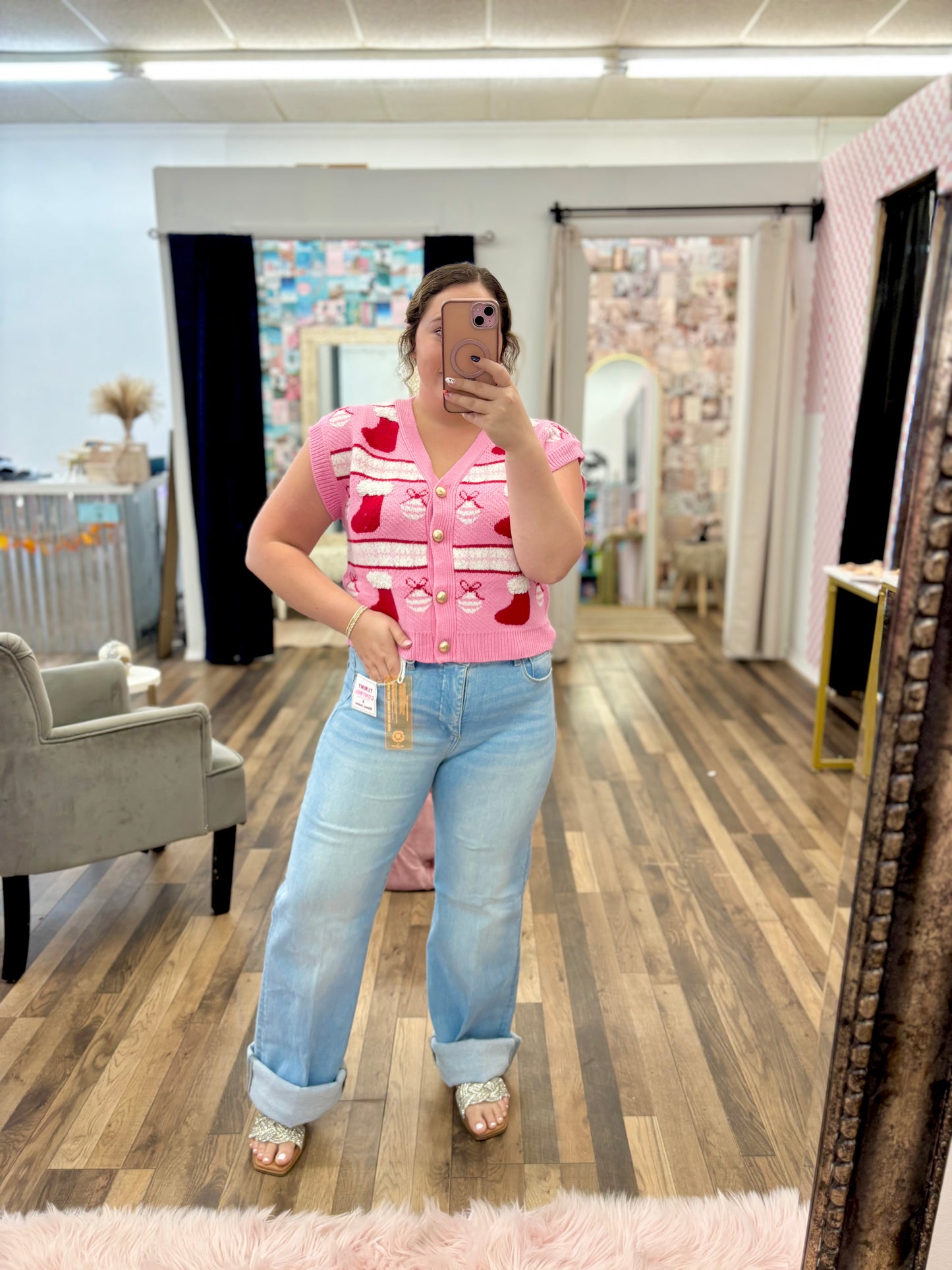 Christmas Ornaments Knit Top