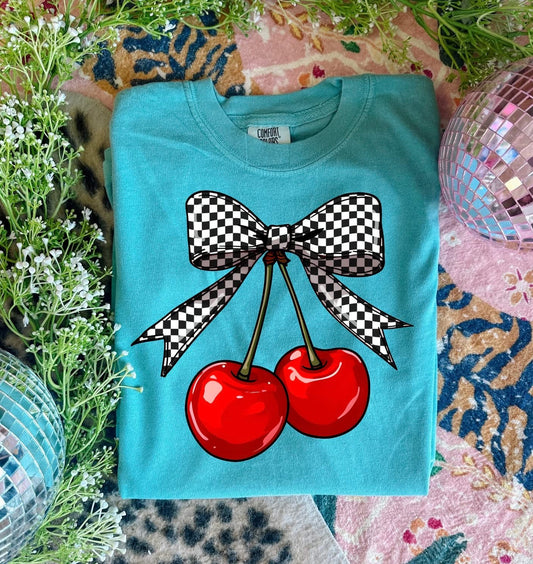 Checkered Cherry Graphic Tee