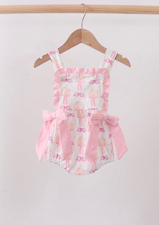 Pink Bow Castle Romper