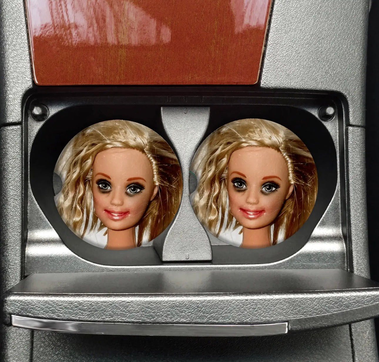 Funny Messy Barbie Car Coasters