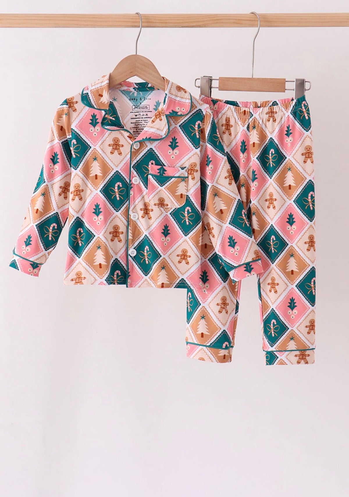 Gingerbread Bamboo Button Down Pajamas