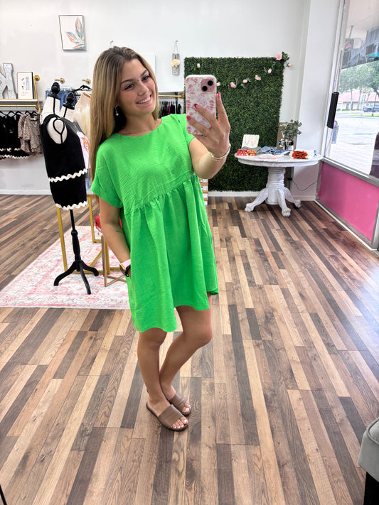 Green Baby Doll Dress