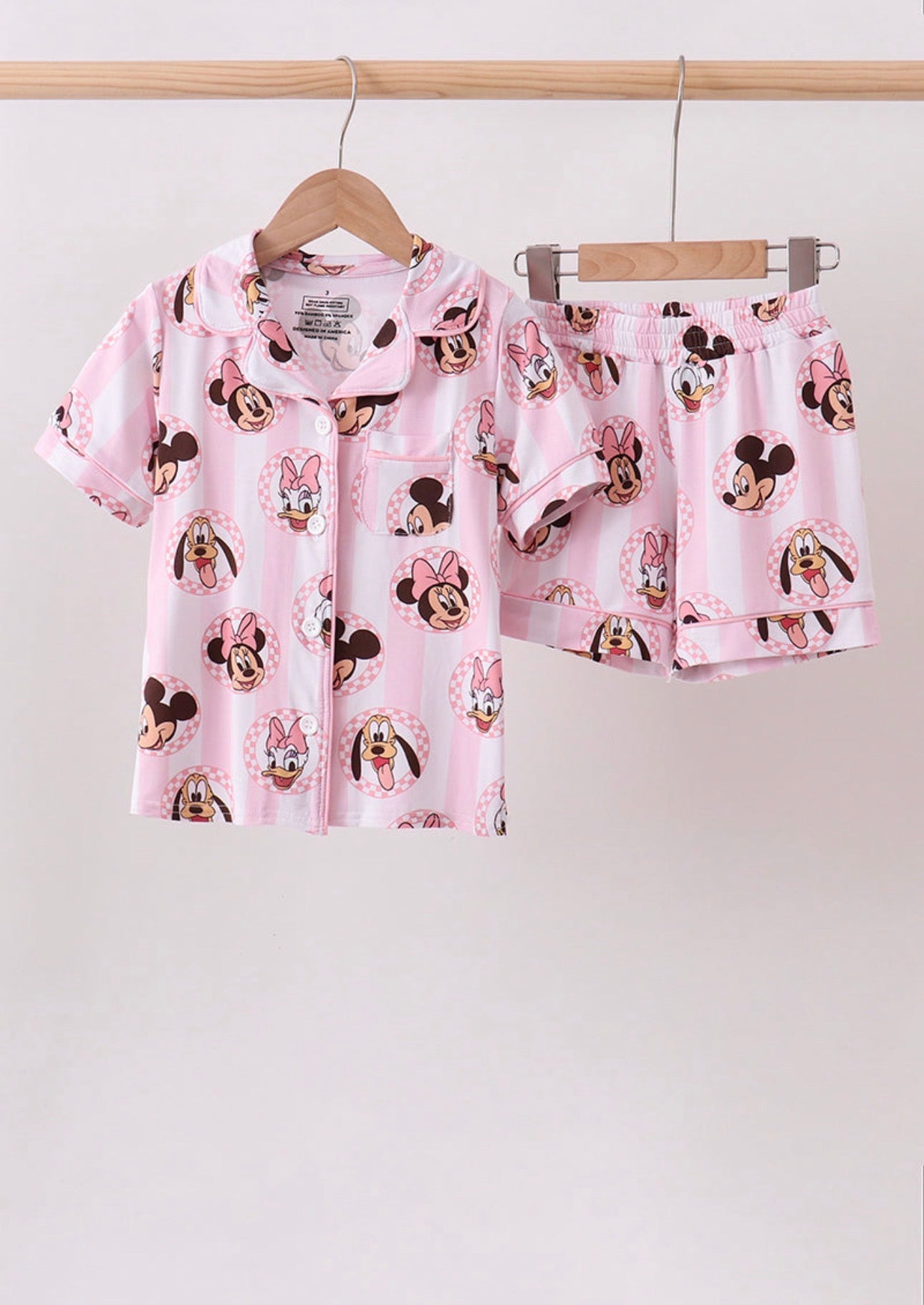 Kids Pink Character Bamboo Set