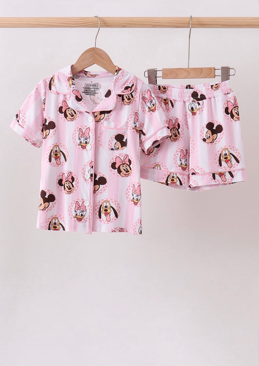 Kids Pink Character Bamboo Set