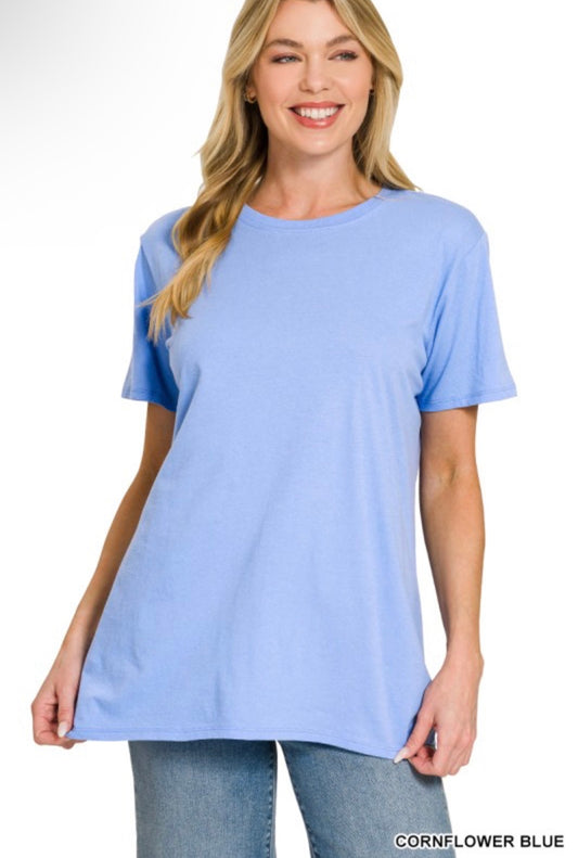 Blue Cotton Boyfriend Tee