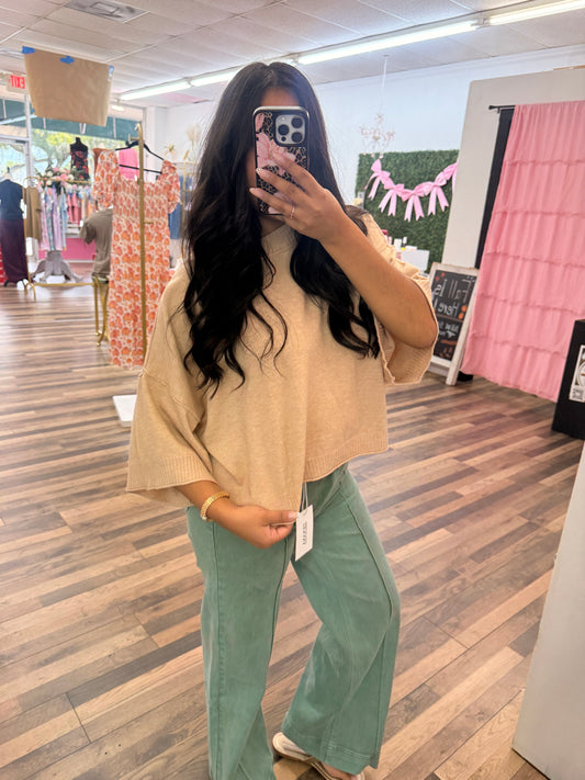 Mock Neck Boxy Sweater