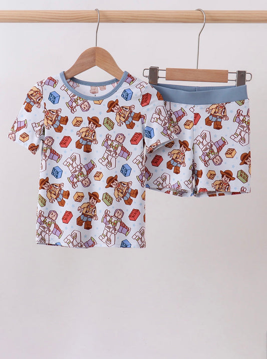 Boys Lego Toy Bamboo Pajamas Set