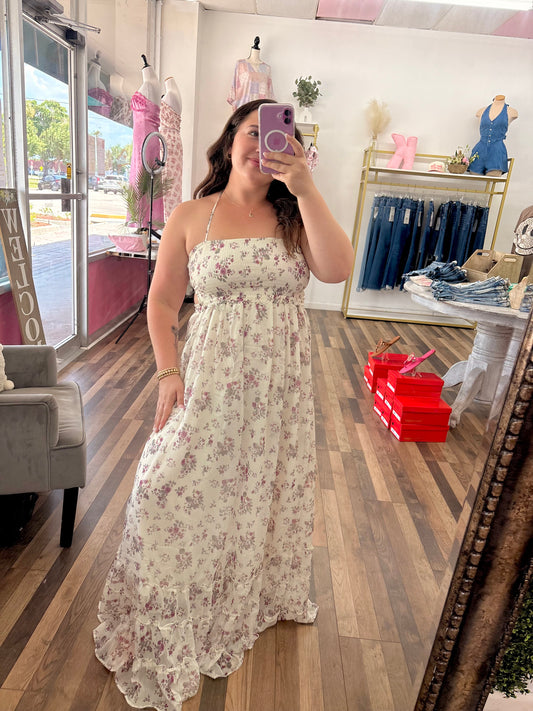 Smocked Floral Maxi Dress