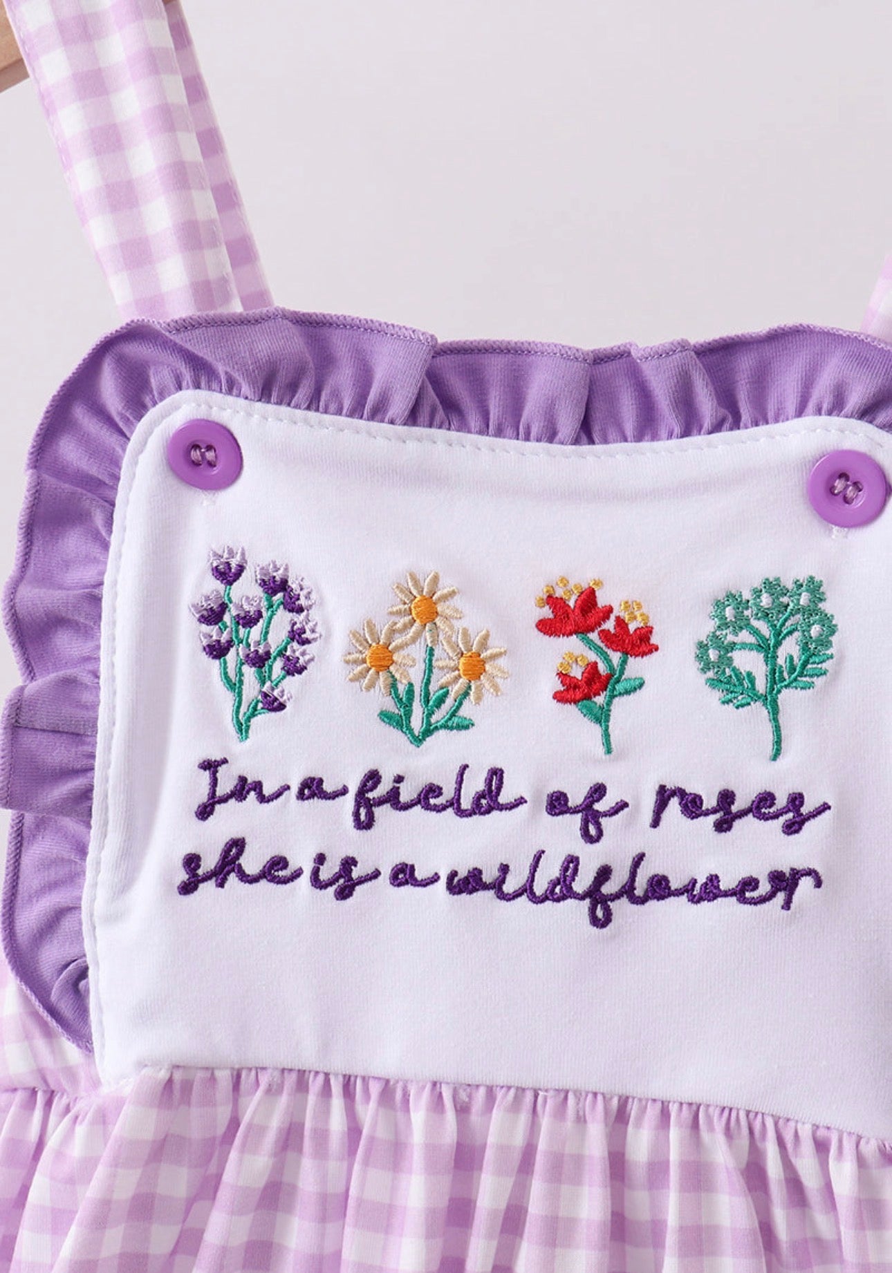 Wildflower Baby Gingham Romper