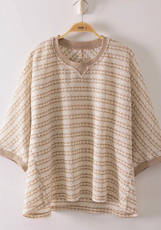 Textured Stripe Knit Top