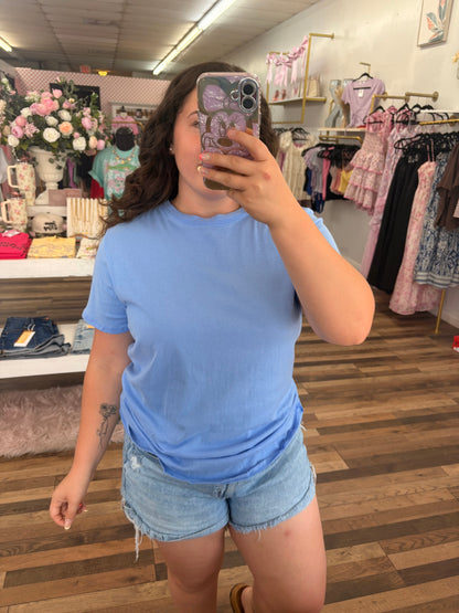 Blue Cotton Boyfriend Tee